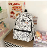 Printing Nylon Backpack Large Capacity For Women