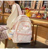 Printing Nylon Backpack Large Capacity For Women
