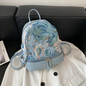 Canvas Women Backpack Small School Bag Girls Rucksack Female Travel