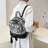 Canvas Women Backpack Small School Bag Girls Rucksack Female Travel