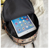 Canvas Women Backpack Small School Bag Girls Rucksack Female Travel