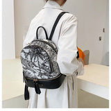Canvas Women Backpack Small School Bag Girls Rucksack Female Travel