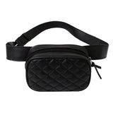 PU Leather Zipper Crossbody Chest Bag for Women