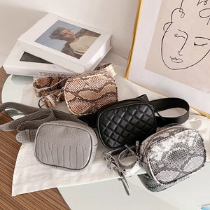 PU Leather Zipper Crossbody Chest Bag for Women