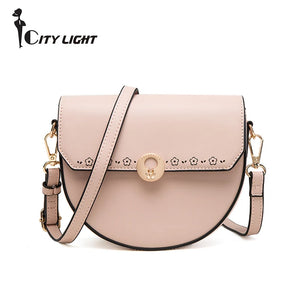 Flower Crossbody Bag PU Leather Handbag Shoulder Bag