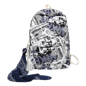 Letters Women Backpack Large Capacity Travel Bag Schoolbag for Teenage Girls