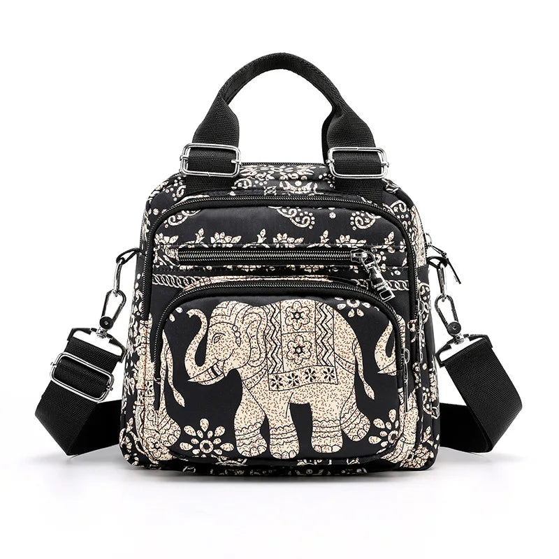 Nylon Shoulder Bag For Women Multifunction Crossbody Messenger Purse