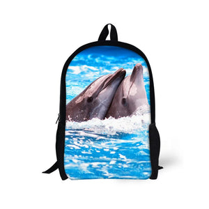 Ocean Dolphin School Bag for Teen Girls Primary Kids Schoolbags