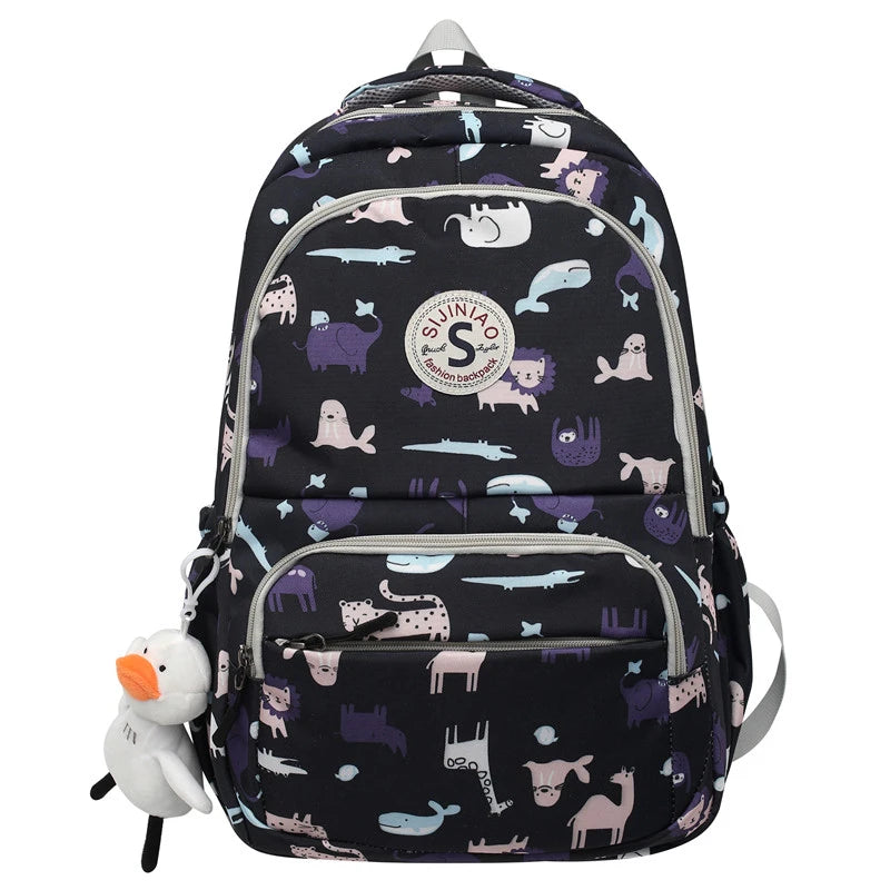 Printing Woman Backpack Schoolbag For Teenage Girls Boys High School BagPack