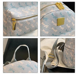 Small PU Leather Women Backpack for Teenage Girls School Bag Rucksack