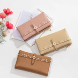 Priti long women's purse Pu small fresh buckle zipper multifunctional