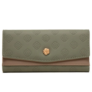 Pritti Women's Long Wallet with Zipper Buckle Embossed Design