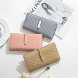 Women's Zipper Wallet with Buckle and Card Slots