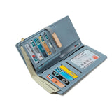 Women's Zipper Wallet with Buckle and Card Slots