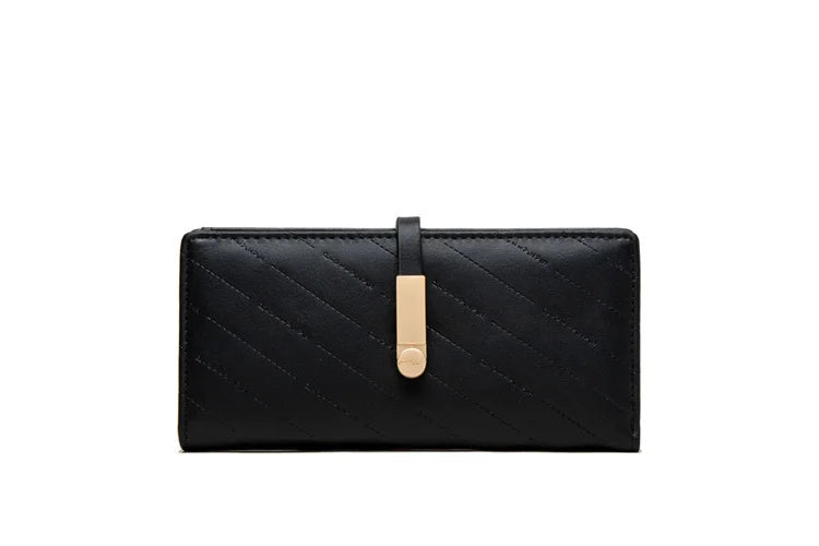 Women's Zipper Wallet with Buckle and Card Slots