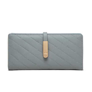 Women's Zipper Wallet with Buckle and Card Slots