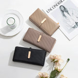 Women's Zipper Wallet with Buckle and Card Slots