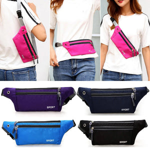 Waterproof Sports Bag Running Zip Pouch Unisex Waistbag
