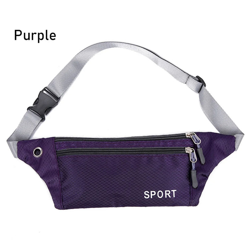 Waterproof Sports Bag Running Zip Pouch Unisex Waistbag
