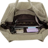 100% Cotton Women Solid Canvas Shoulder Bag Large Tote Bags