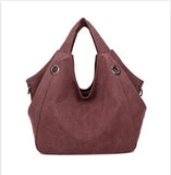 100% Cotton Women Solid Canvas Shoulder Bag Large Tote Bags