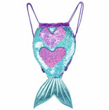 Mermaid Sequin Drawstring Bag Little Girl Backpack Unicorn Sequin Lovely Bag