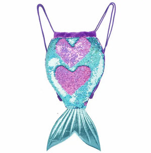 Mermaid Sequin Drawstring Bag Little Girl Backpack Unicorn Sequin Lovely Bag