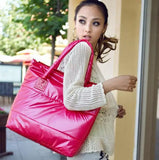 Winter Lady Down Cotton Padded Handbag Shopping Bag