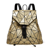 Shinning Leather Geometric Backpack for Women