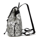 Shinning Leather Geometric Backpack for Women
