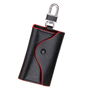 Leather Key Bag with Magnetic Buckle - Unisex Key Chain