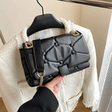 Solid PU Leather Square Shoulder Bag