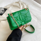 Solid PU Leather Square Shoulder Bag