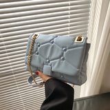 Solid PU Leather Square Shoulder Bag