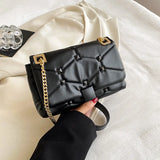 Solid PU Leather Square Shoulder Bag