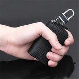 Leather Car Key Wallets Men Women Key Holder Zipper Key Case Bag Purse