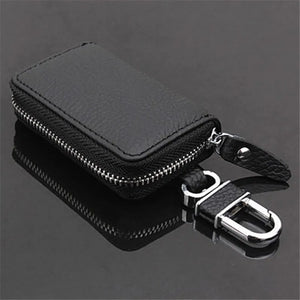Leather Car Key Wallets Men Women Key Holder Zipper Key Case Bag Purse