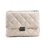 Embroidered Pu Leather Chain Crossbody Messenger Bag for Women