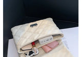 Embroidered Pu Leather Chain Crossbody Messenger Bag for Women
