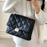 Embroidered Pu Leather Chain Crossbody Messenger Bag for Women