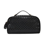 PU Leather Cosmetics Bag Women Make Up Clutch Woven Knitting Purse