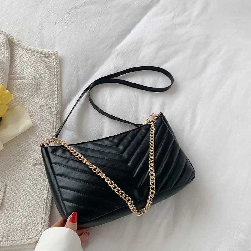 Quilted Crossbody Bag Chain Tote Purse for Women