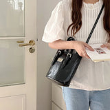 Ladies Bucket Shoulder Bag Small Purse Portable Handbags Messenger Bags