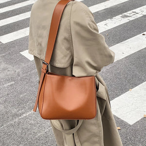 Vintage Pu Leather Ladies Messenger Bag Shoulder Tote Bucket Purse