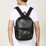 Waterproof PU Leather Men's Laptop Backpack