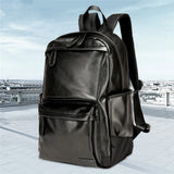 Waterproof PU Leather Men's Laptop Backpack