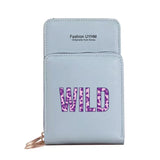 Printed PU Leather Phone Bag Women Wallet Card Touch Screen Crossbody Bag