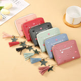 Short Ladies Wallet with Tassel Small Wallet