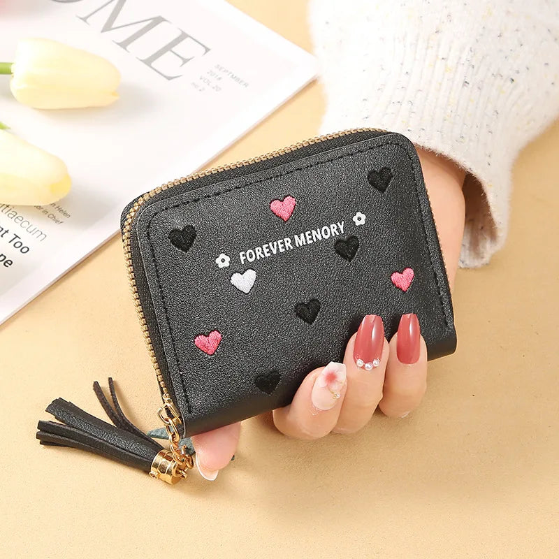 Short Ladies Wallet with Tassel Small Wallet