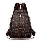 Women's PU Leather Rucksack Soft Leather Backpack Messenger Chest Bag